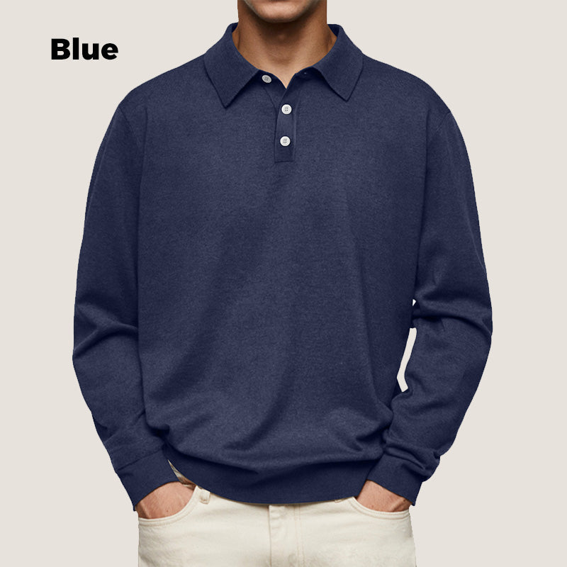 👔 Easy Comfort, Smart Style | Men's Relaxed-Fit Cotton-Blend Lapel Shirt