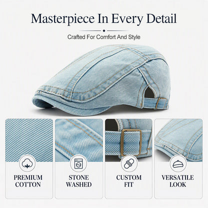 🧢Unisex Fit, Lightweight Comfort🎩 Unisex Vintage Beret Flat Cap – Lightweight Design | Perfect for Daily, Commute & Travel, Comfortable & Non-Pressing ✨
