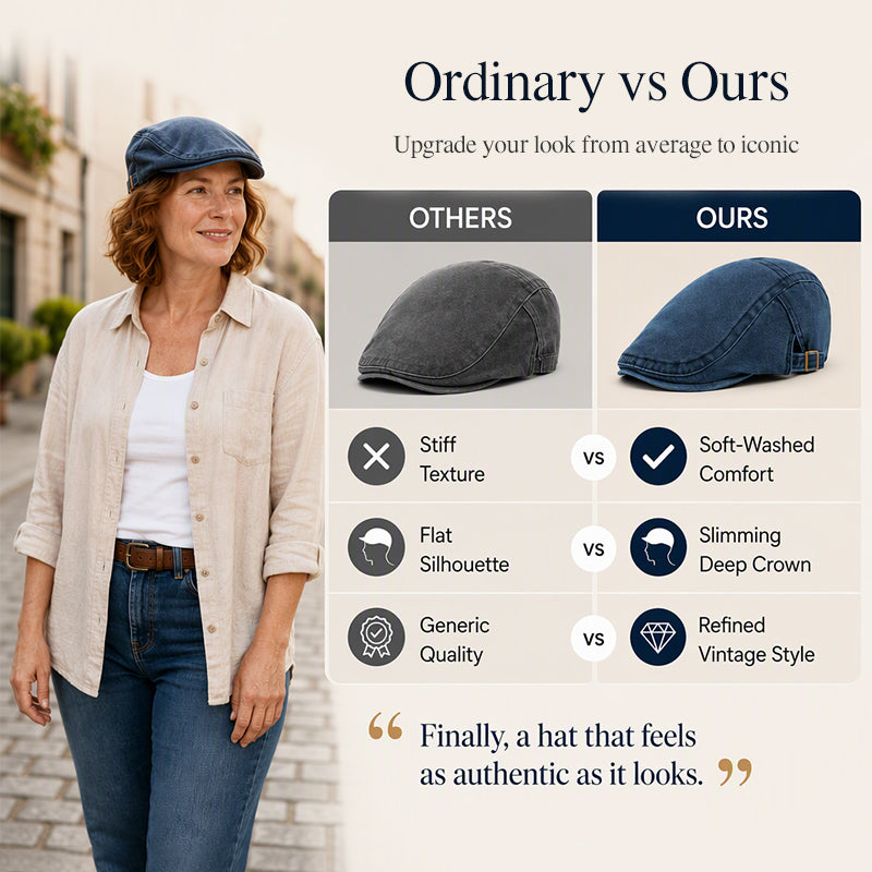 🧢Unisex Fit, Lightweight Comfort🎩 Unisex Vintage Beret Flat Cap – Lightweight Design | Perfect for Daily, Commute & Travel, Comfortable & Non-Pressing ✨