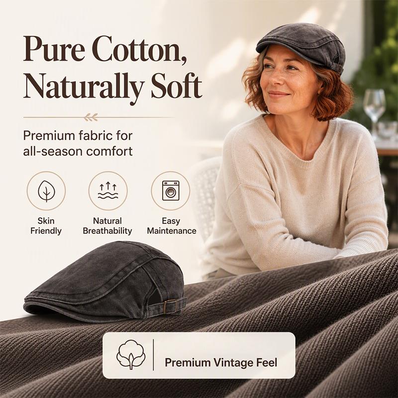 🧢Unisex Fit, Lightweight Comfort🎩 Unisex Vintage Beret Flat Cap – Lightweight Design | Perfect for Daily, Commute & Travel, Comfortable & Non-Pressing ✨