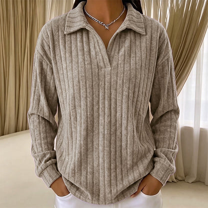 🌸Relaxed & Inclusive, Plus-Size Friendly🧶 Women's V-Neck Ribbed Knit Sweater – Loose Fit & Stretchy Ribbed Knit | Perfect for All Body Types, Comfortable & Non-Restrictive ✨