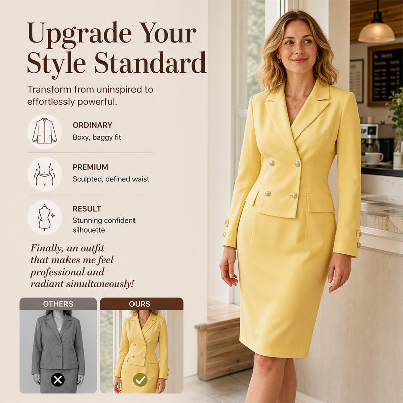 ✨New Arrivals & Special Offers-Women's Double-Breasted Blazer Dress