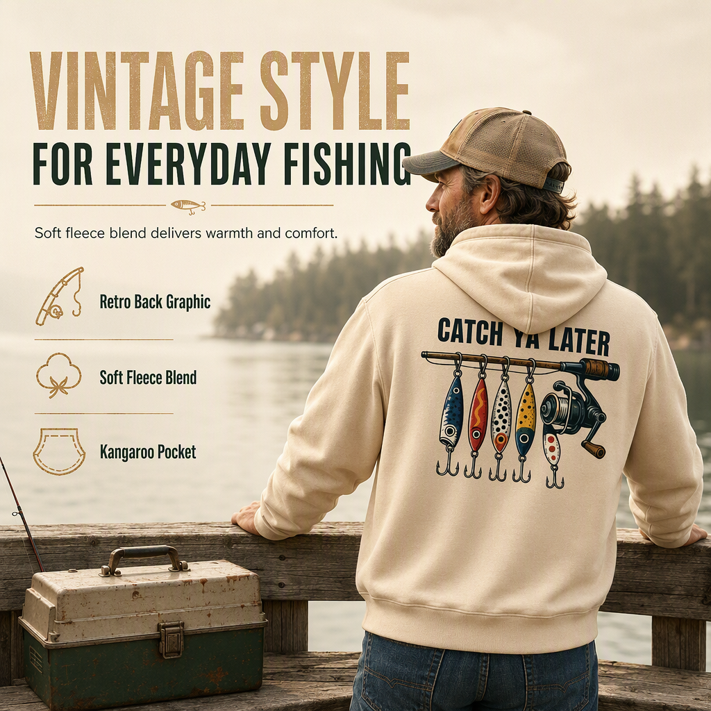 👕 Men's Vintage Hoodie – Elastic Ribbing & Comfortable Fit | Classic Casual ✨