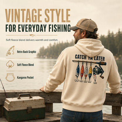 👕 Men's Vintage Hoodie – Elastic Ribbing & Comfortable Fit | Classic Casual ✨