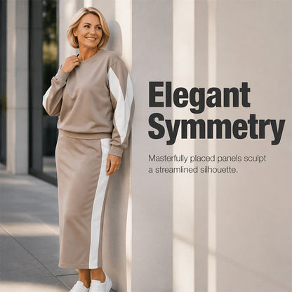 🖤🖤 ✨ Polished Two-Piece Style | Women’s Color-Block Knit Set