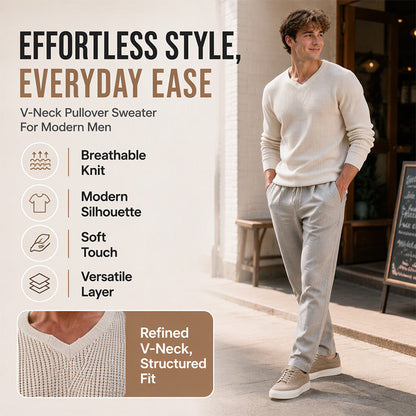 ✨Men's Casual Scoop Neck Knit Top – Soft, Breathable, Relaxed Everyday Style