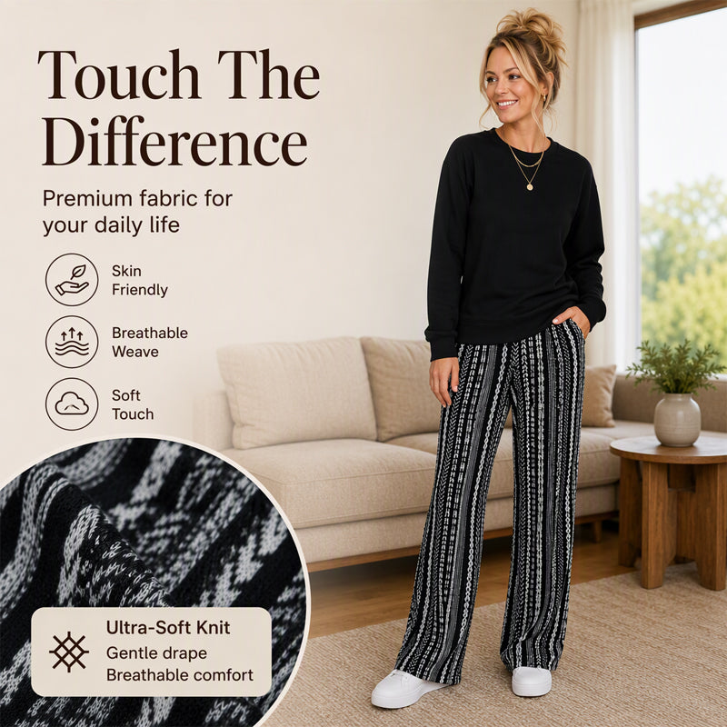 🌸💖Women's Casual Crewneck Top & Printed Pants Set