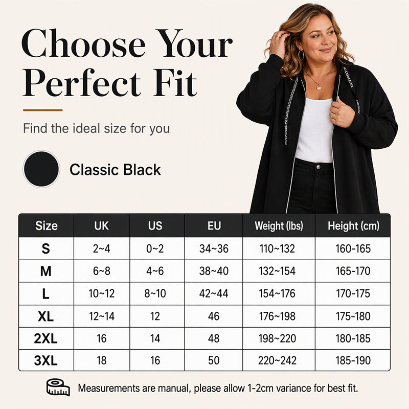Women's Casual Longline Zip-Up Hooded Jacket ⚡