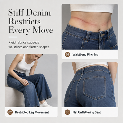 Women's High Waisted Wide Leg Denim Pants