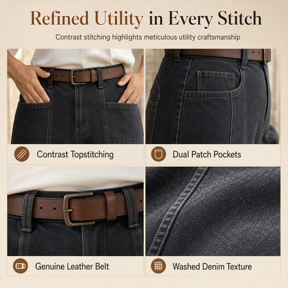Women's High Waisted Wide Leg Denim Pants