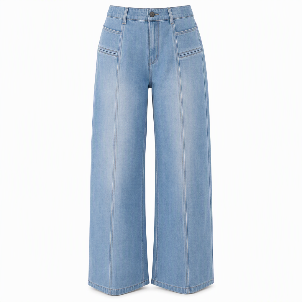 Women's High Waisted Wide Leg Denim Pants