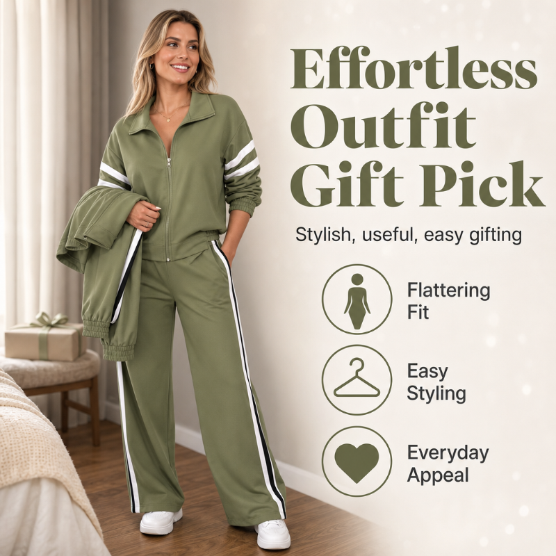 🌸💖Women's Casual Sweatshirt and Wide-Leg Pants Set