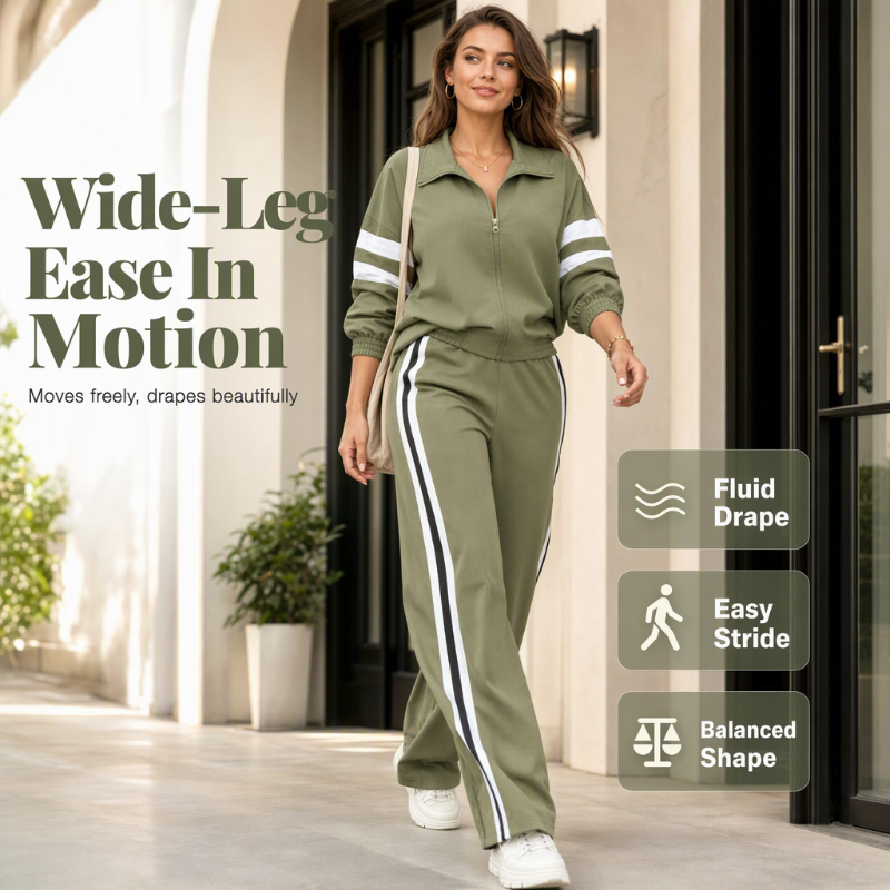 🌸💖Women's Casual Sweatshirt and Wide-Leg Pants Set