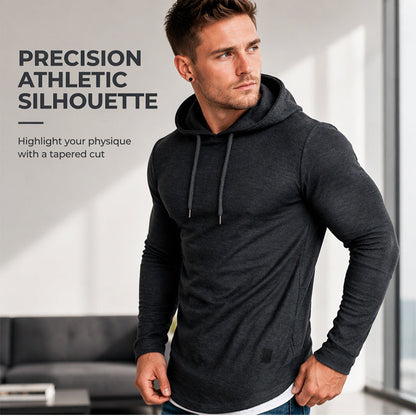 👕Modern Slim Fit, Irregular Cut🧥 Men's Modern Slim Irregular Hoodie – Dynamic Layering & Athletic Silhouette ✨