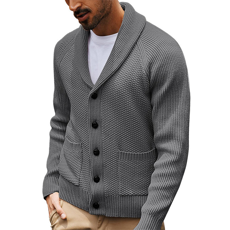 🧥Classic Shawl Collar, Elegant Casual🧶 Men's Casual Shawl Collar Sweater Cardigan – Classic Fit & Soft Knit ✨