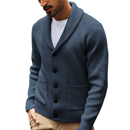 🧥Classic Shawl Collar, Elegant Casual🧶 Men's Casual Shawl Collar Sweater Cardigan – Classic Fit & Soft Knit ✨