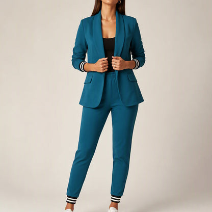Women's open-front blazer and trousers set