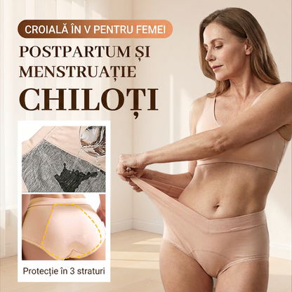 🎉🩲 Chiloți cu talie înaltă, anti-scurgeri – Protecție fiabilă împotriva scurgerilor – Plată la livrare ✅